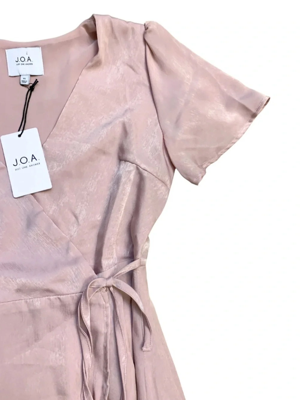J.O.A. Blush Pink High-Low Wrap Dress XS Fairy Romantic Whimsical Prom Wedding